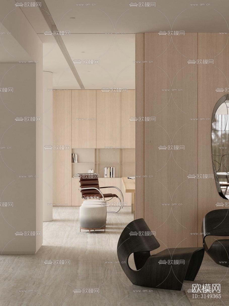 现代平层效果图下载（渲染图3）