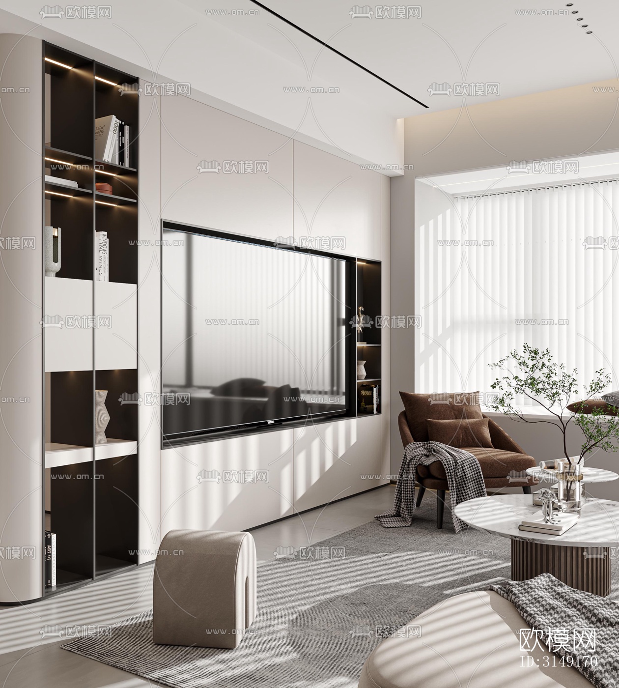 现代平层效果图下载（渲染图4）