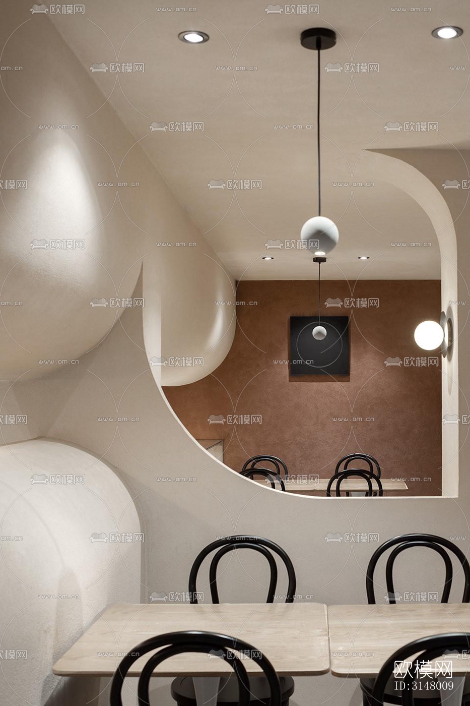 奶油风酒店民宿效果图下载（渲染图2）