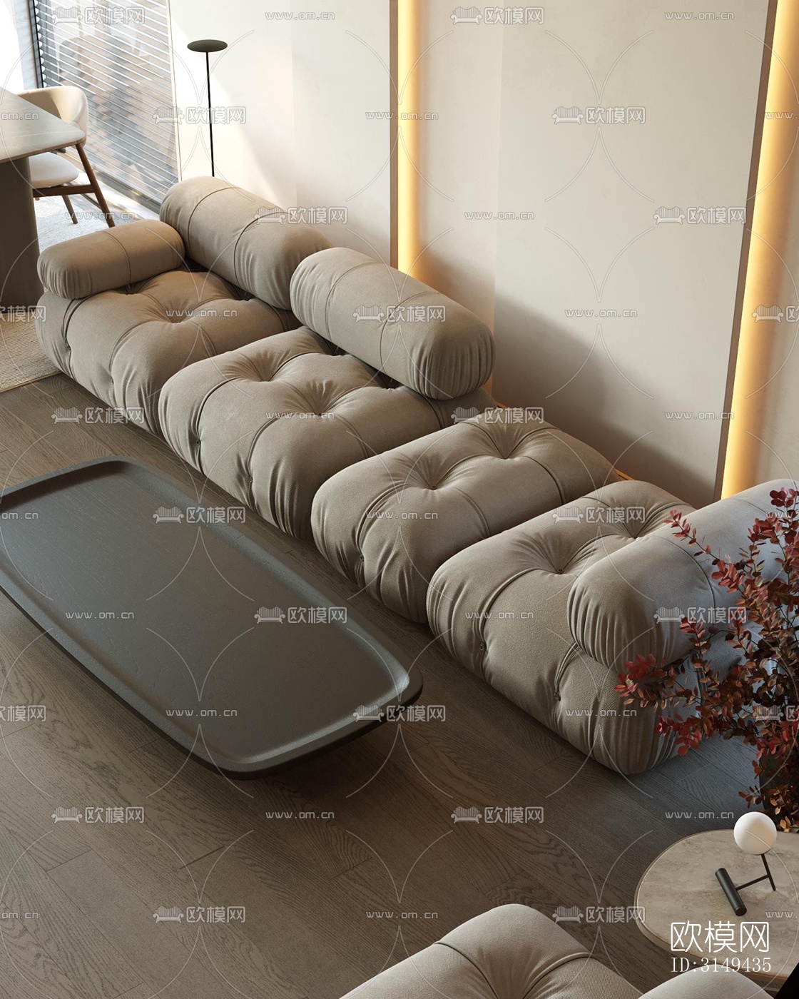 现代平层效果图下载（渲染图2）