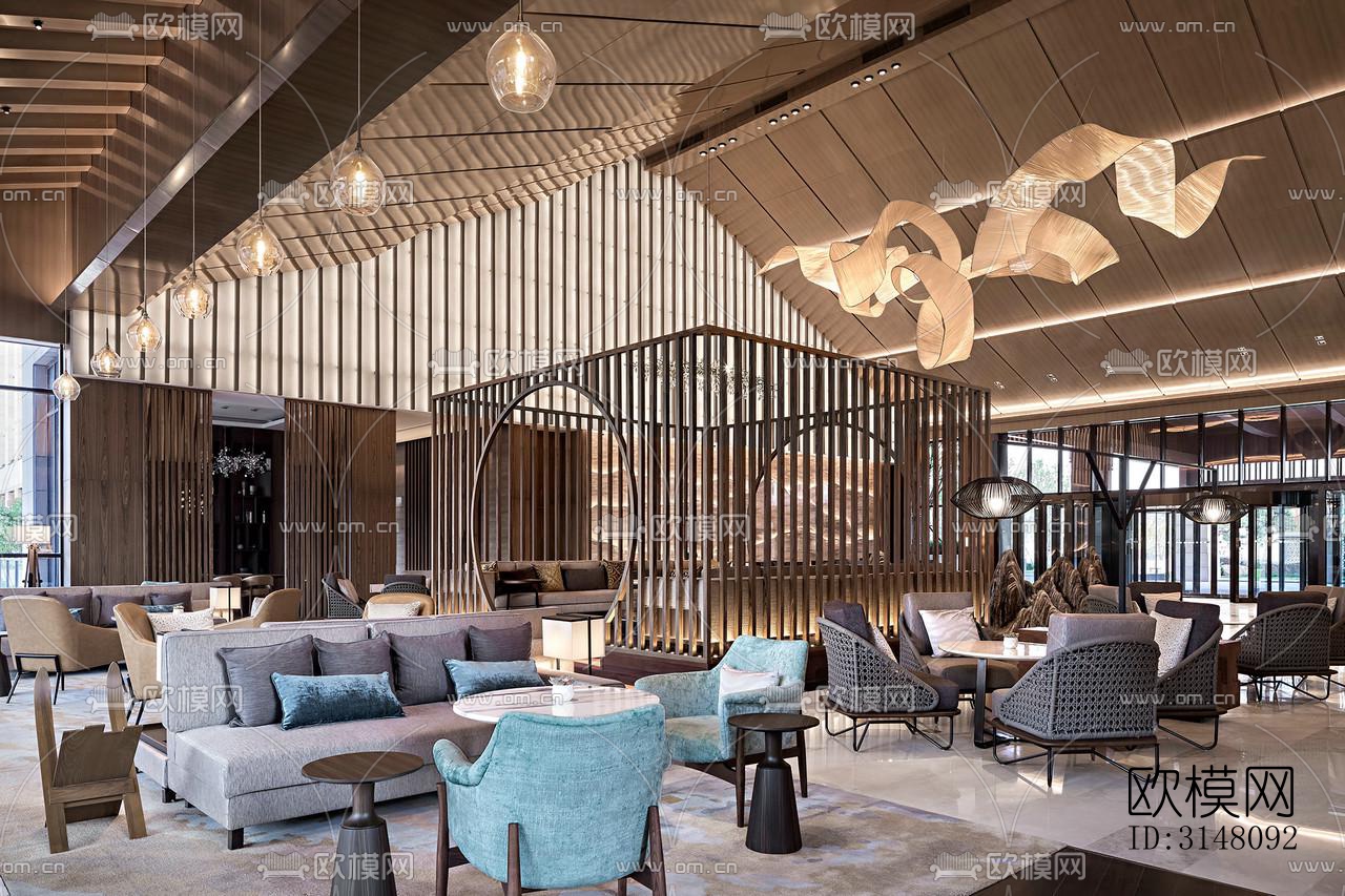 现代酒店民宿效果图下载（渲染图1）