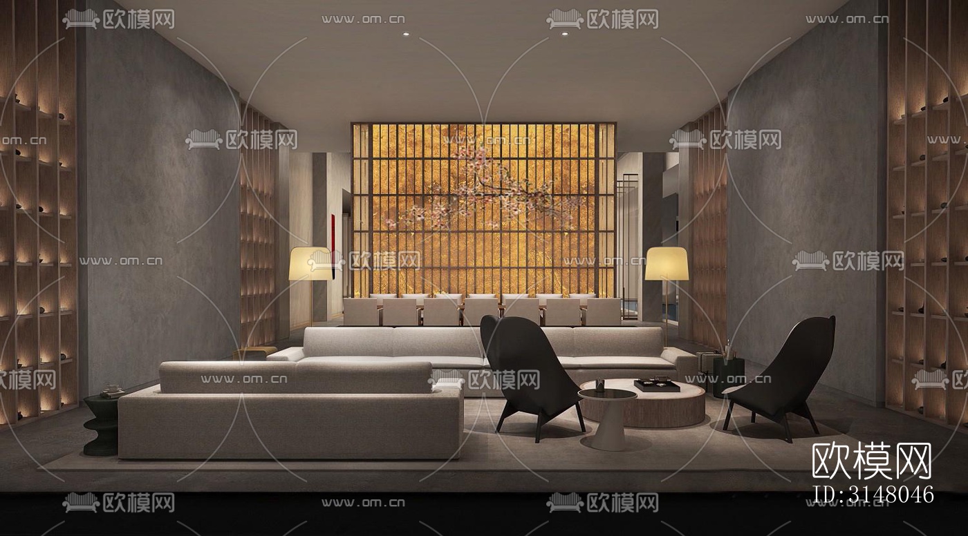 现代酒店民宿效果图下载（渲染图5）