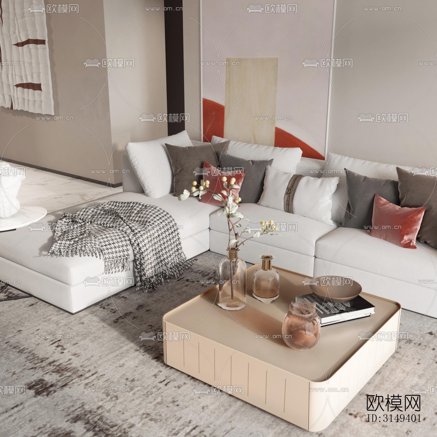 现代平层效果图下载（渲染图5）