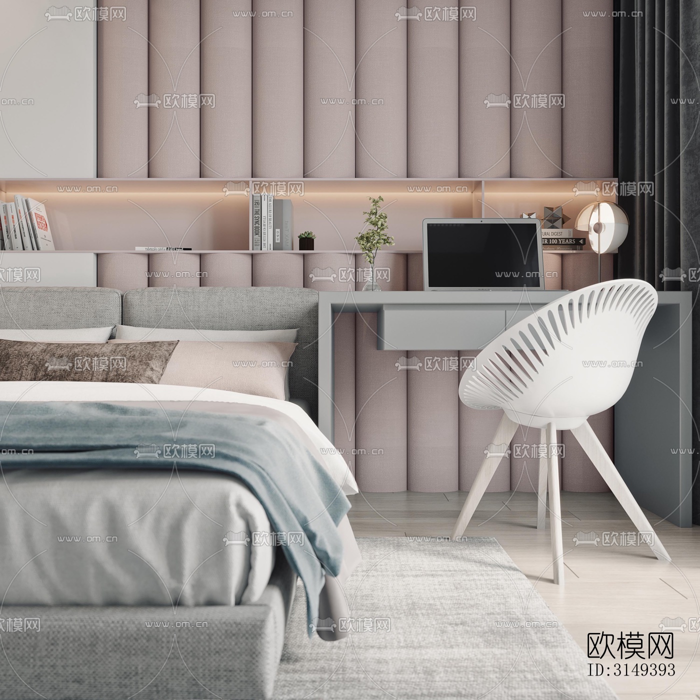 现代平层效果图下载（渲染图20）