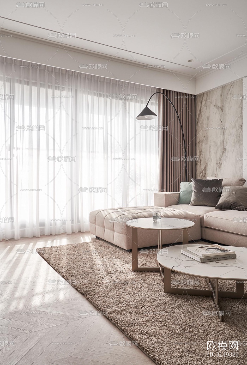 现代平层效果图下载（渲染图6）