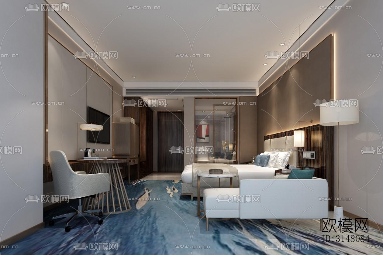 现代酒店民宿效果图下载（渲染图3）