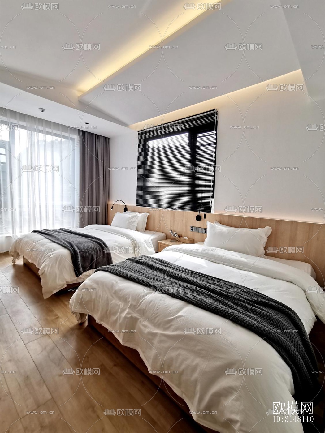 现代酒店民宿效果图下载（渲染图2）