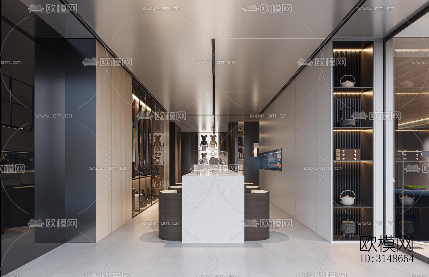 现代大平层效果图下载（渲染图5）