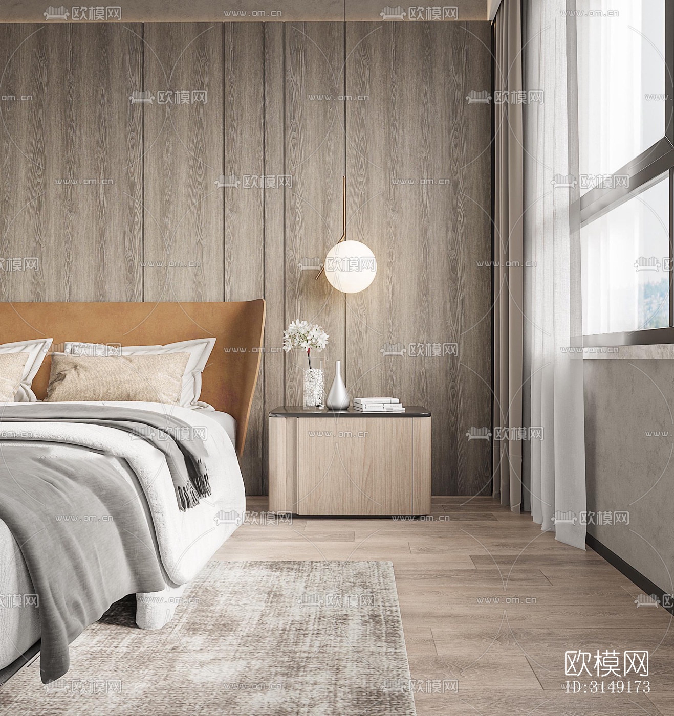 现代平层效果图下载（渲染图6）