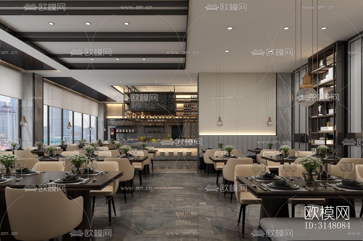 现代酒店民宿效果图下载（渲染图7）