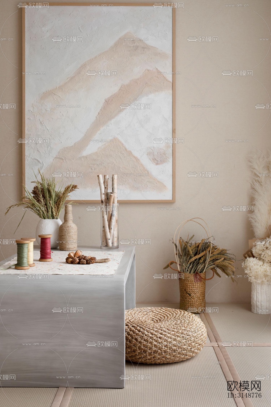 侘寂平层效果图下载（渲染图11）