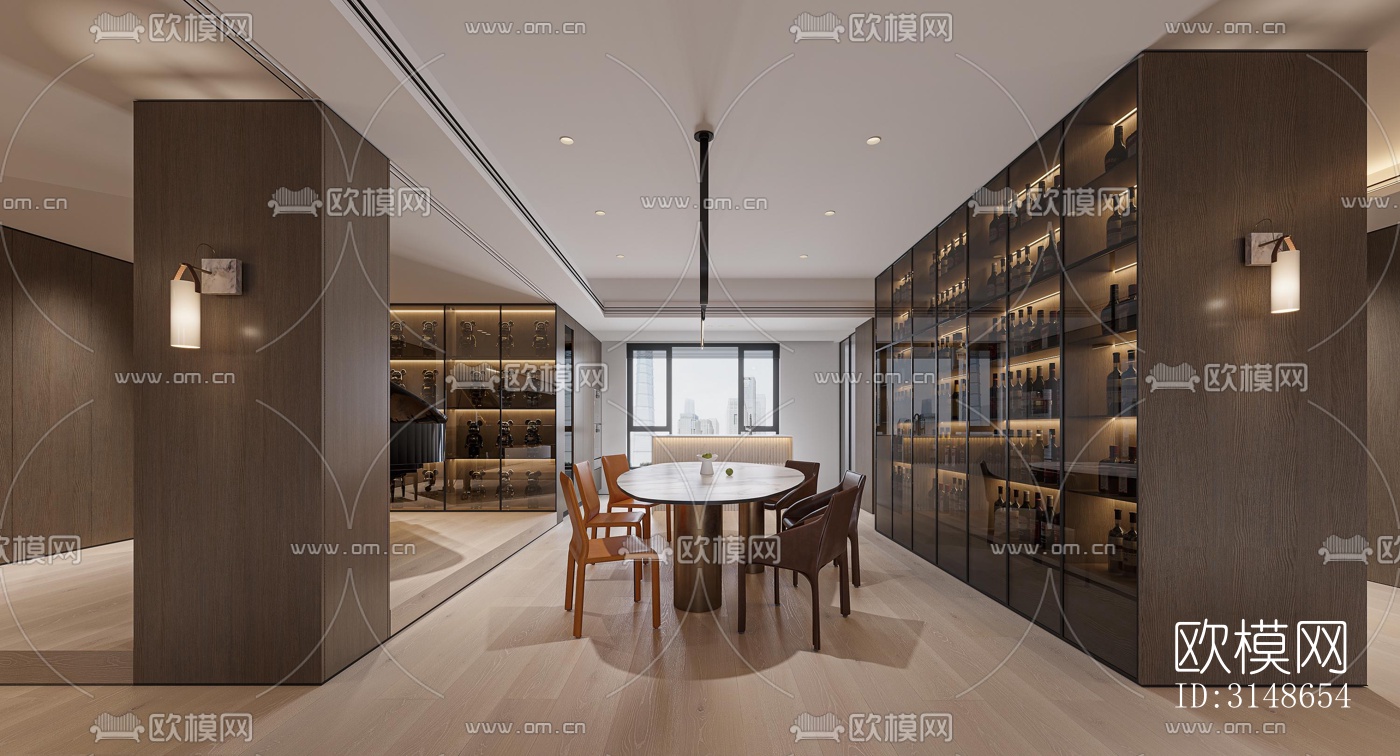 现代大平层效果图下载（渲染图16）