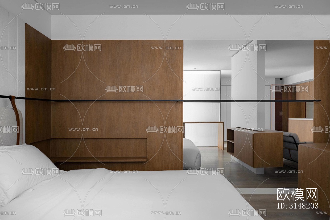 高级灰酒店民宿效果图下载（渲染图4）