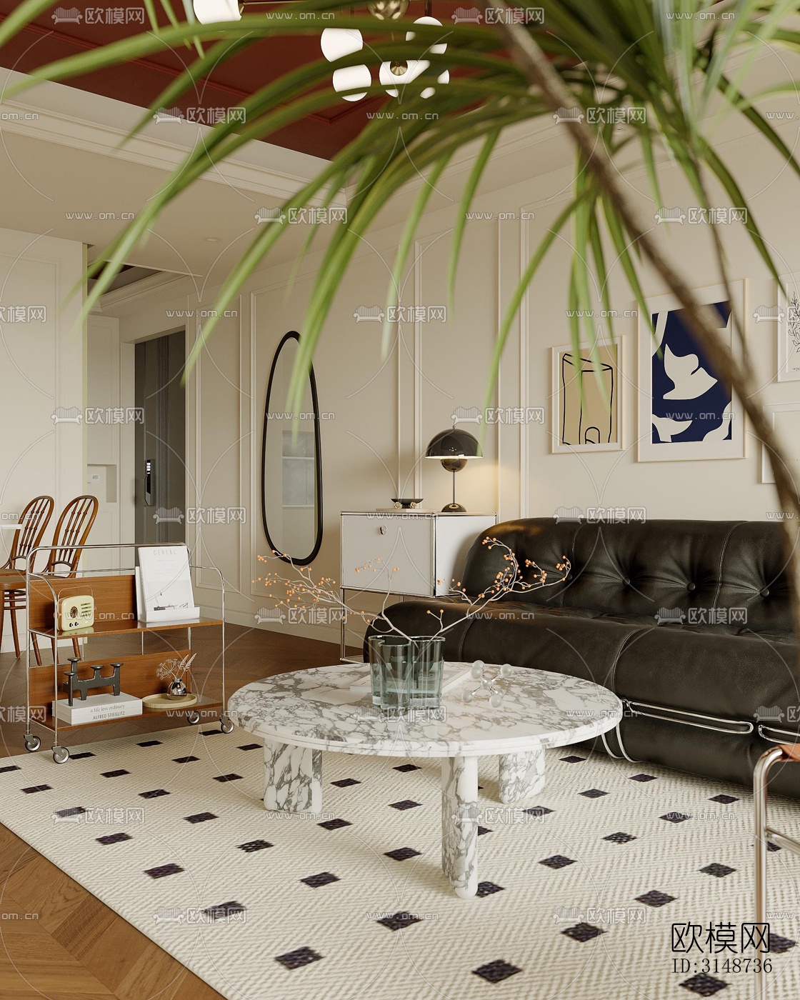 中古风平层效果图下载（渲染图5）