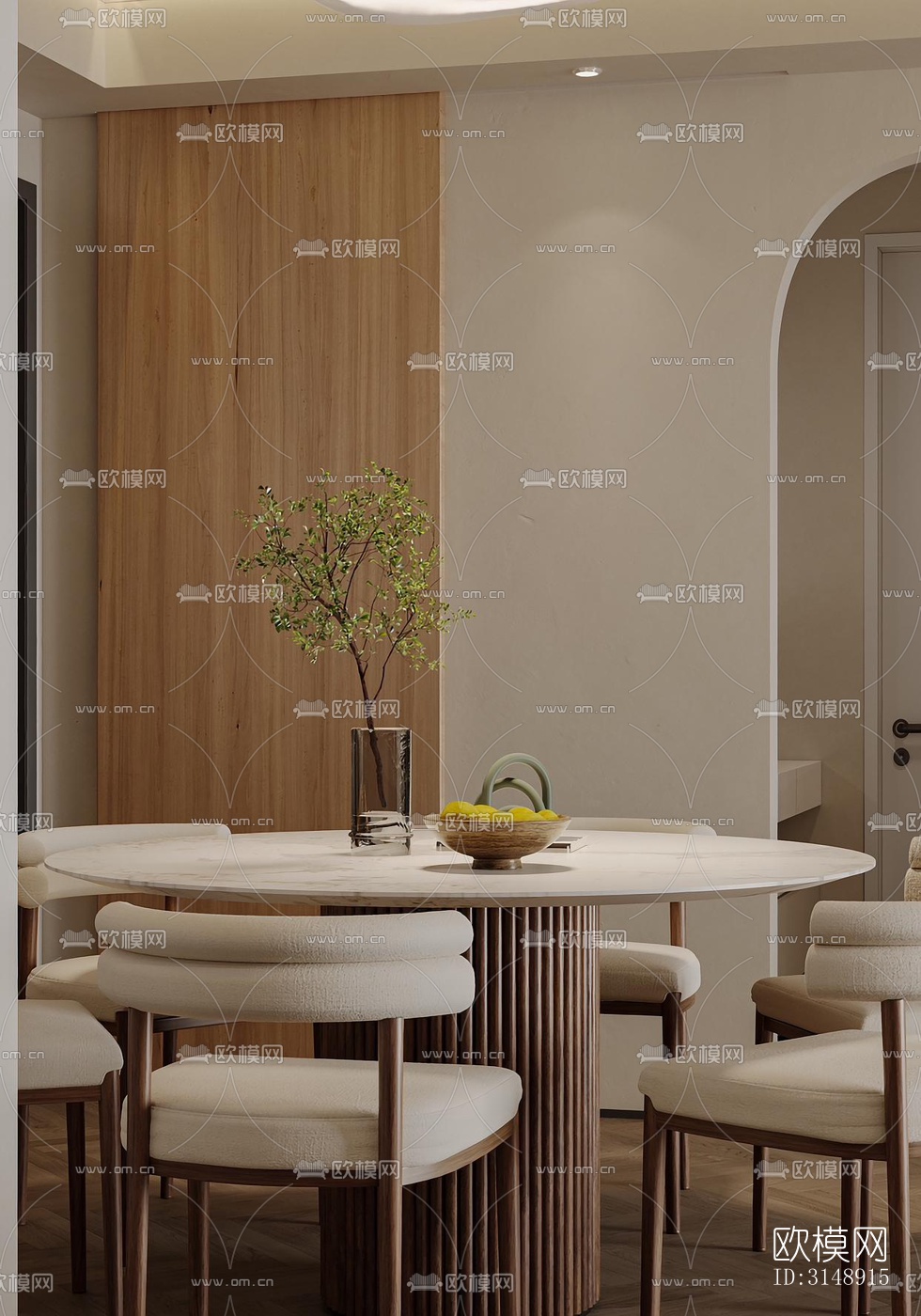 奶油风平层效果图下载（渲染图3）