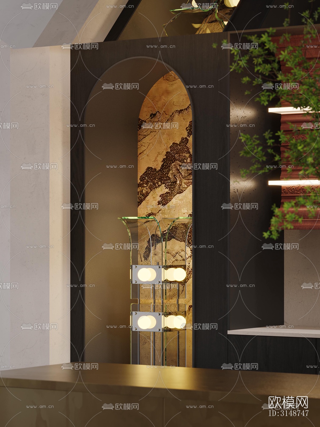 中古风平层效果图下载（渲染图9）