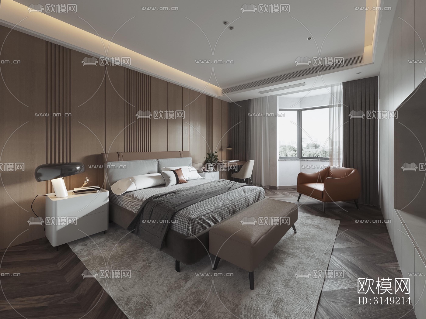 现代平层效果图下载（渲染图10）