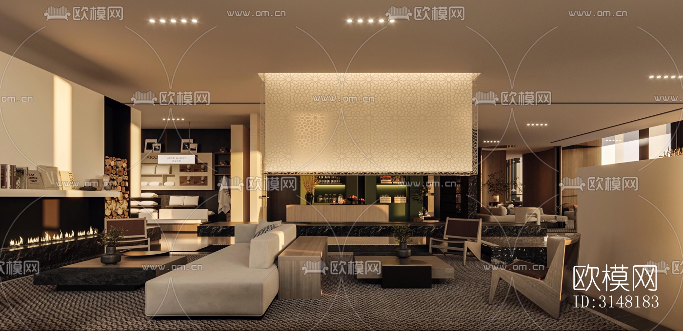 现代酒店民宿效果图下载（渲染图8）