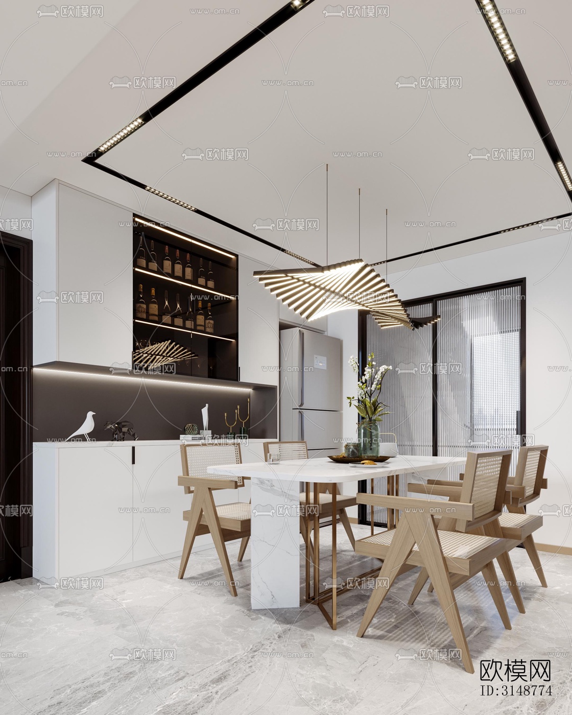 侘寂平层效果图下载（渲染图1）