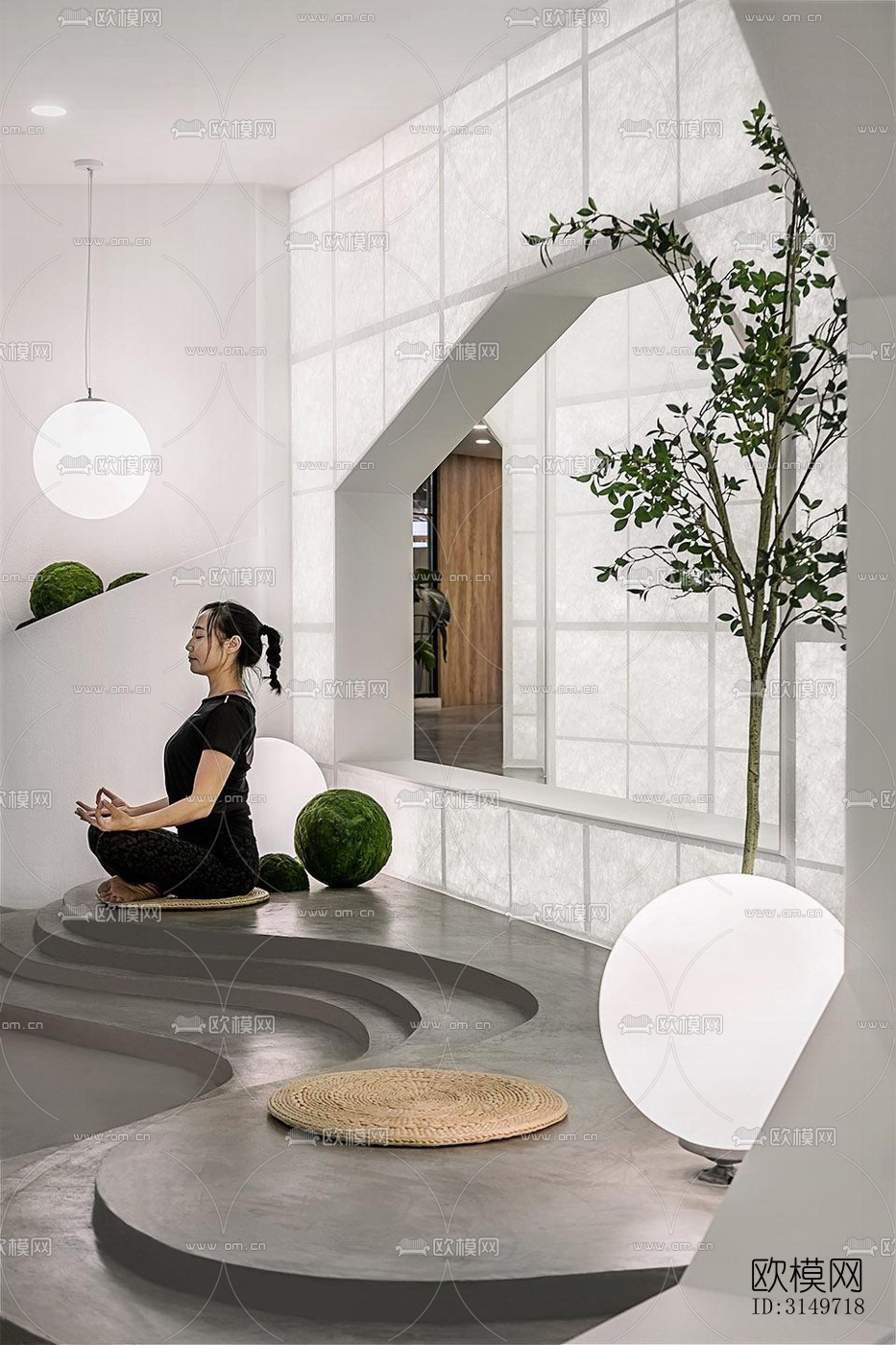 高级灰健身房效果图下载（渲染图10）