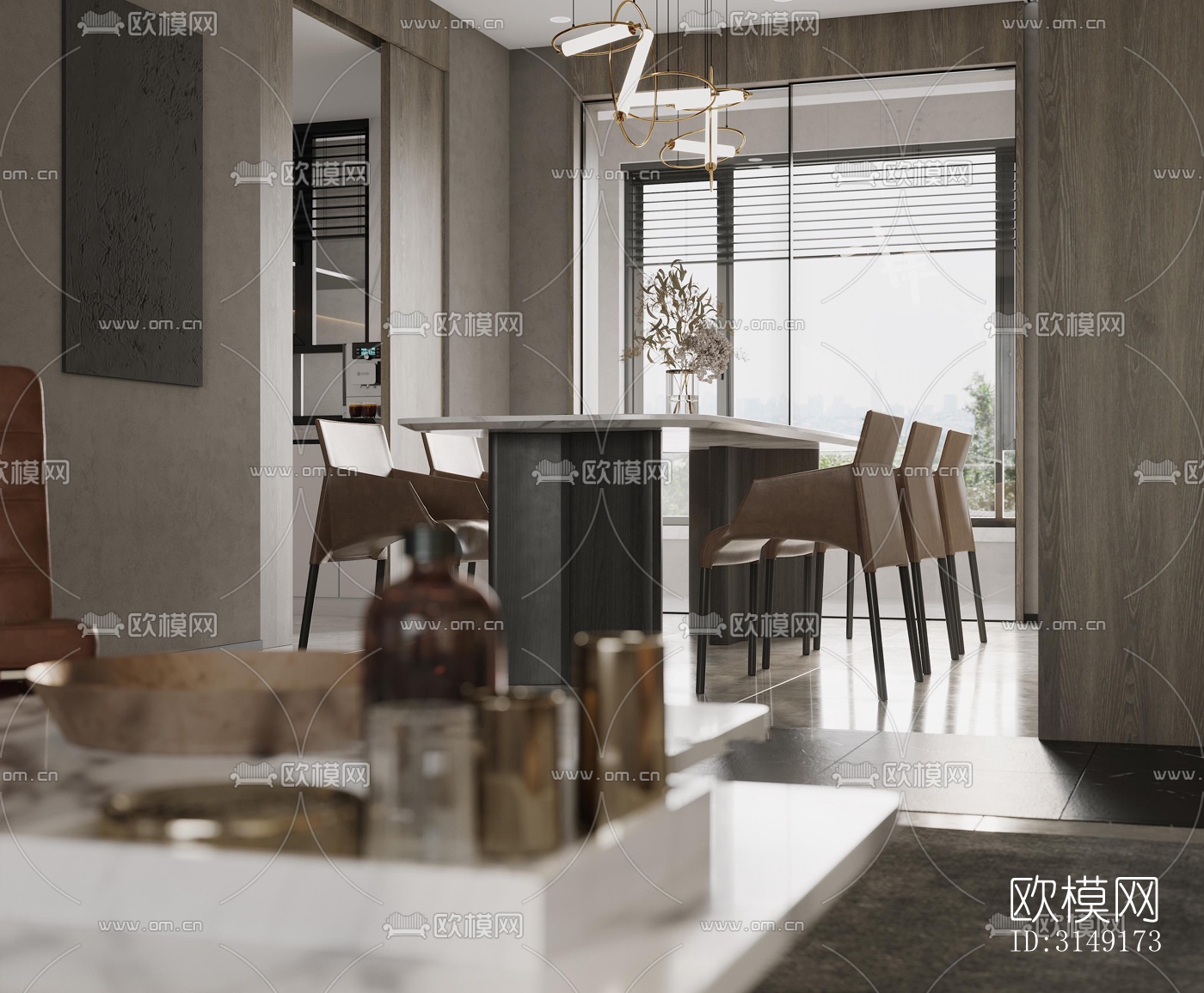 现代平层效果图下载（渲染图1）