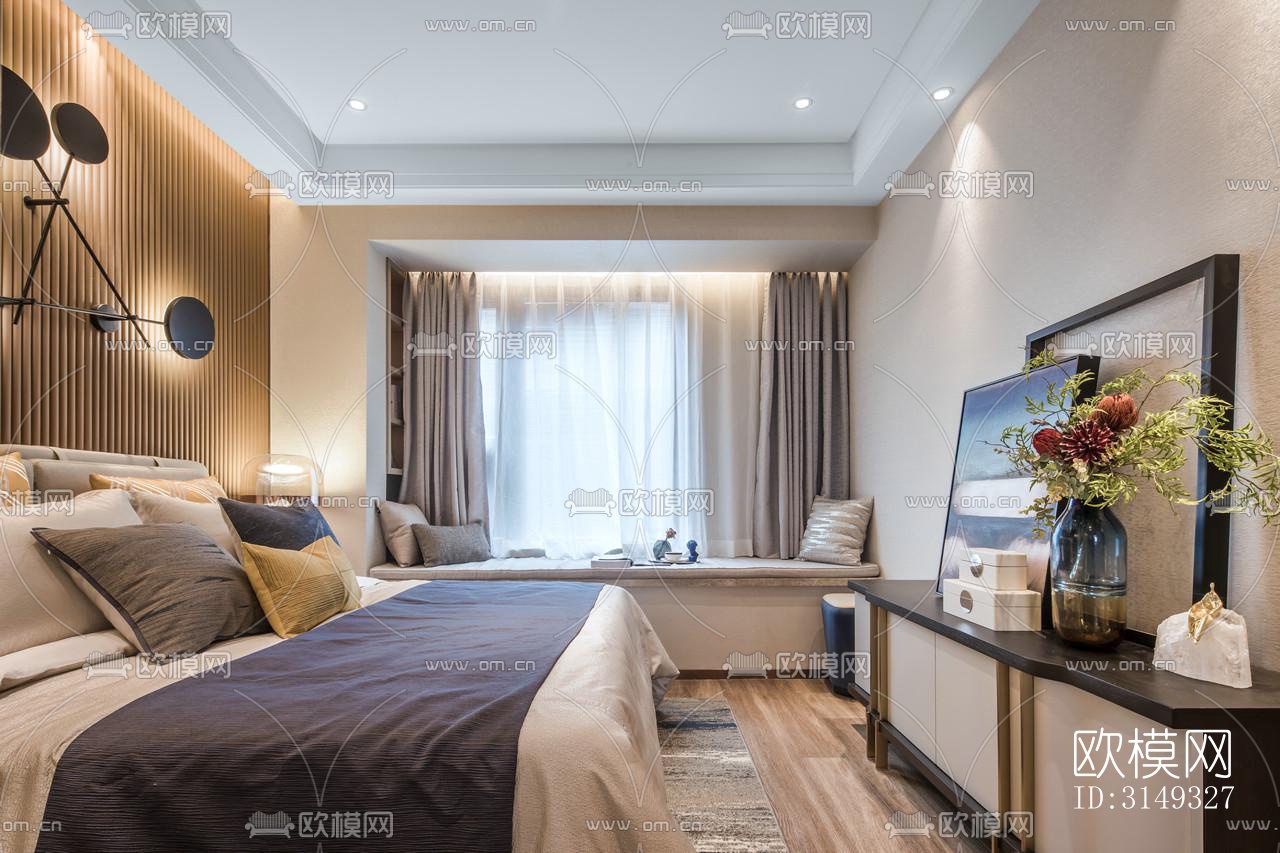 现代平层效果图下载（渲染图15）