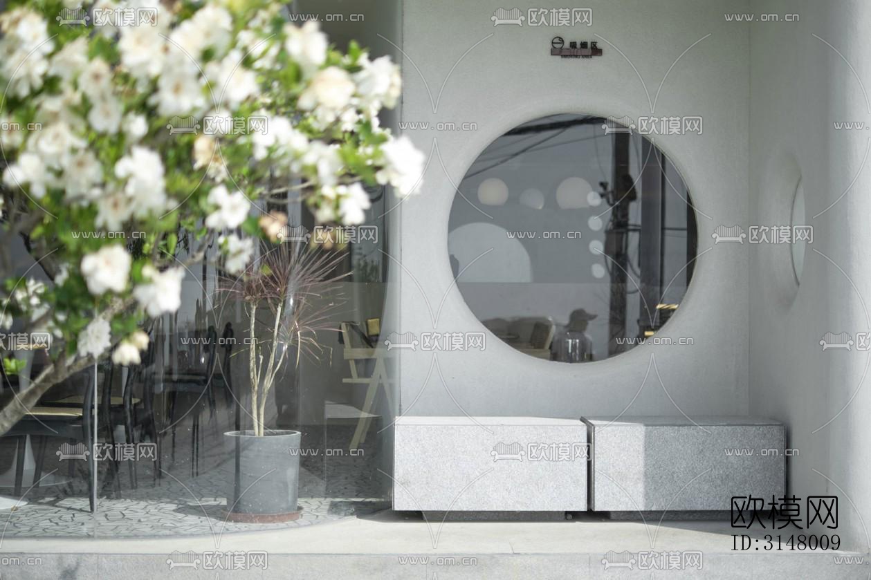 奶油风酒店民宿效果图下载（渲染图11）