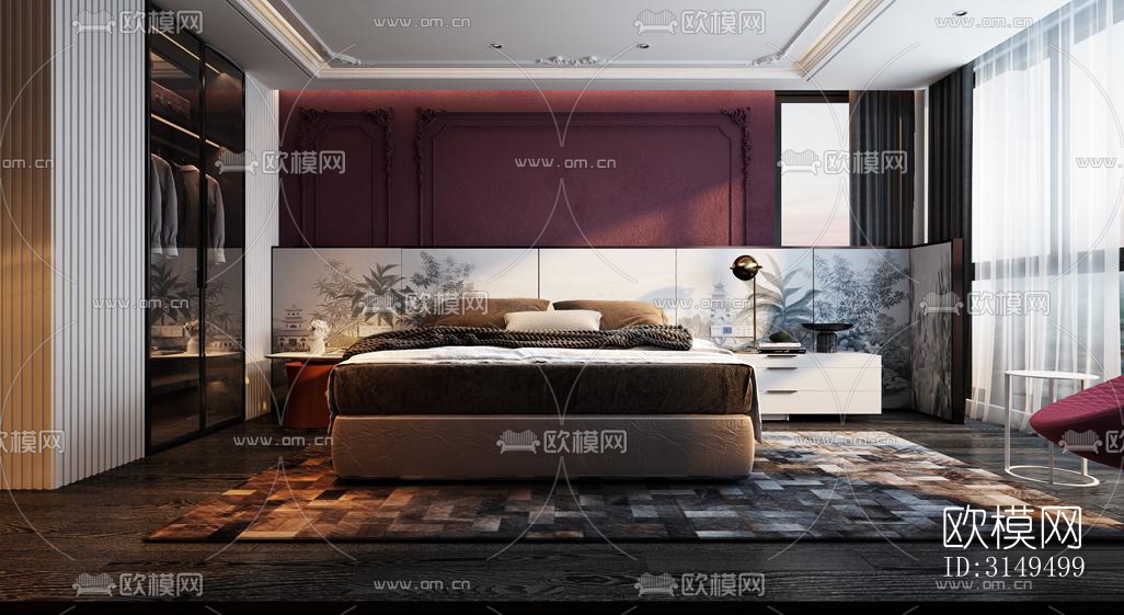 美式平层效果图下载（渲染图19）