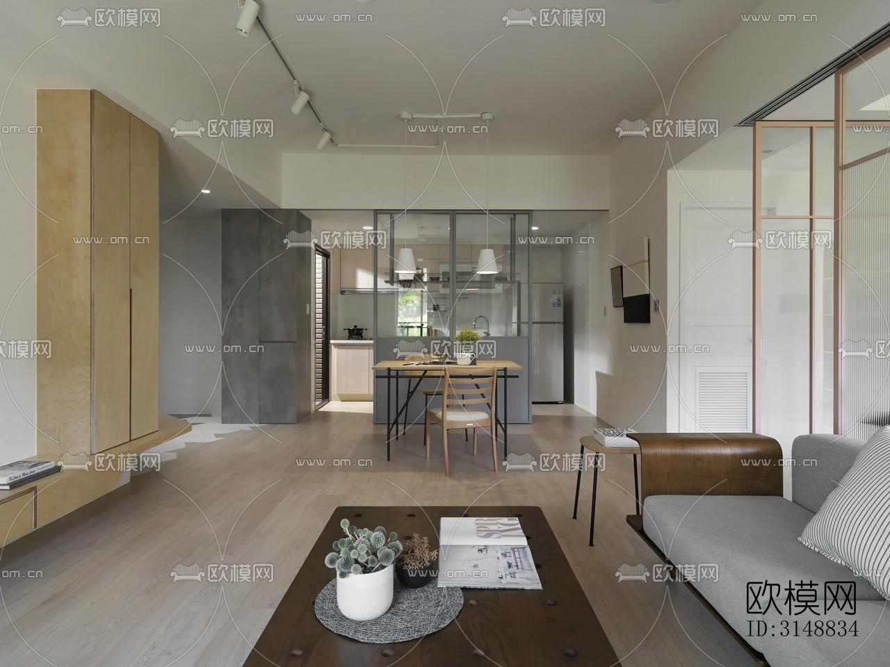 北欧平层效果图下载（渲染图9）