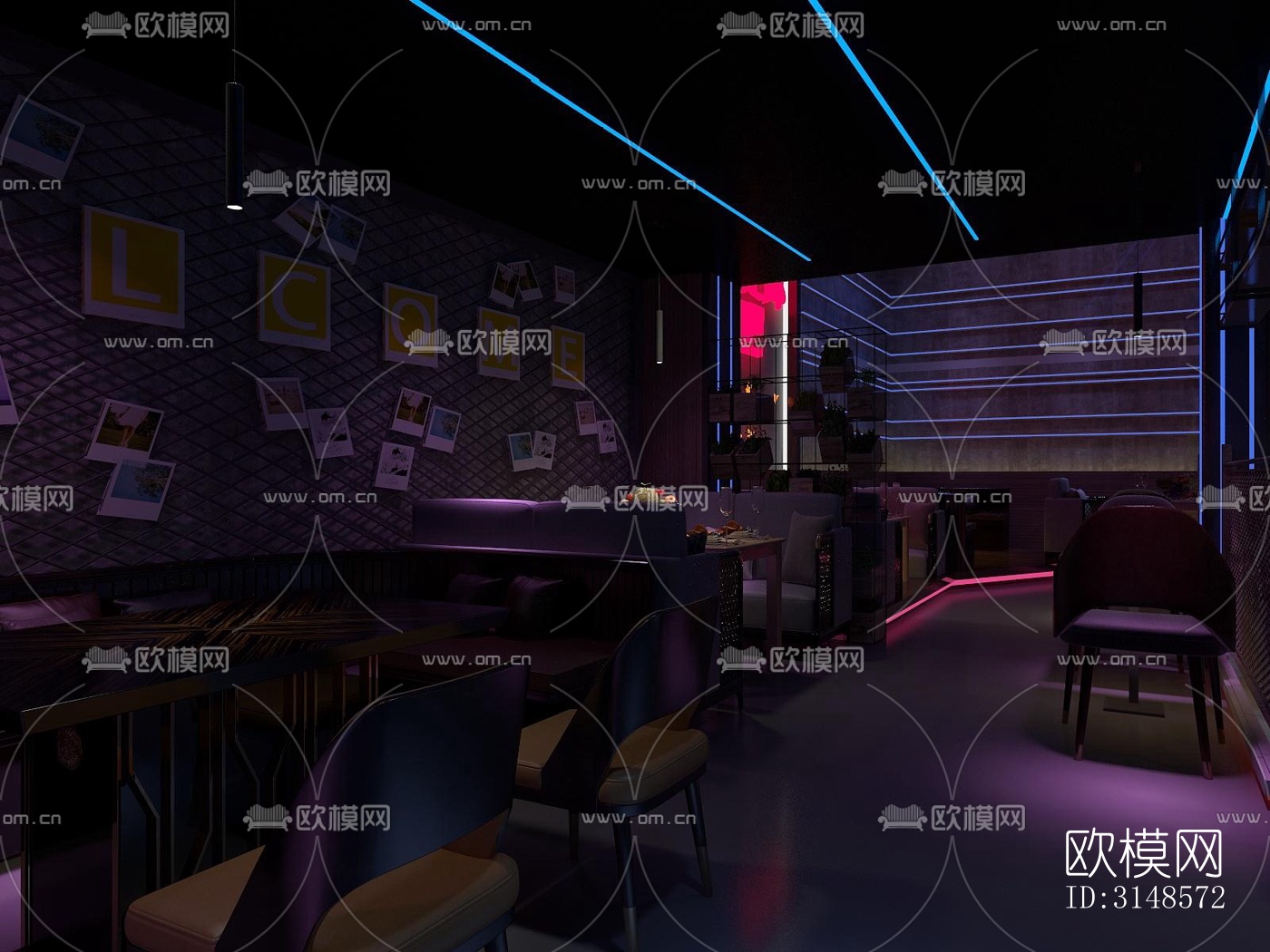工业风酒吧效果图下载（渲染图1）