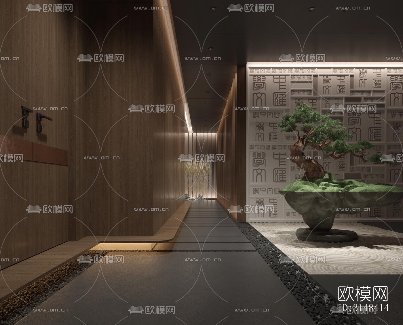 新中式养生会所效果图下载（渲染图8）