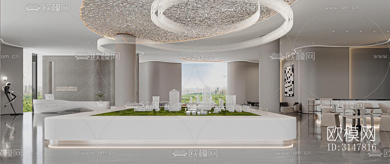 现代售楼处效果图下载（渲染图3）
