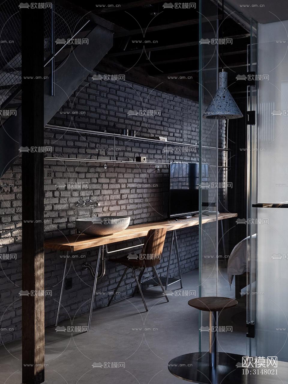 新中式酒店民宿效果图下载（渲染图5）