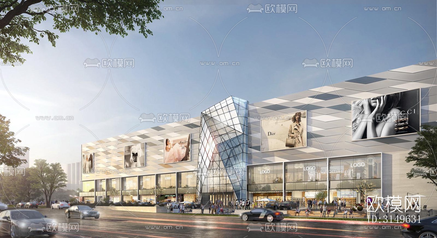 现代商业建筑效果图下载（渲染图2）