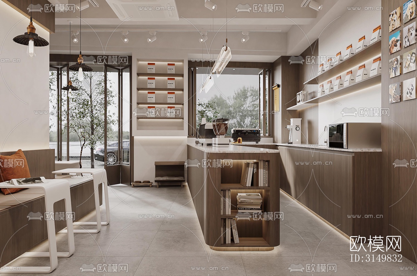 现代咖啡奶茶效果图下载（渲染图10）