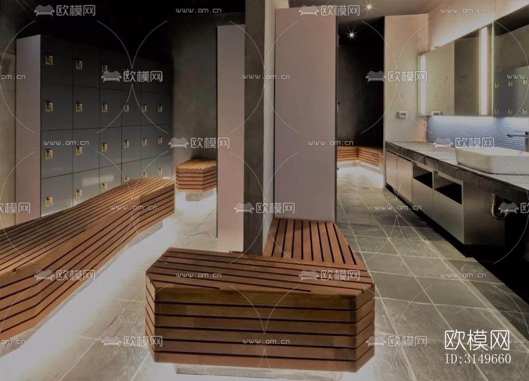 原木风健身房效果图下载（渲染图7）