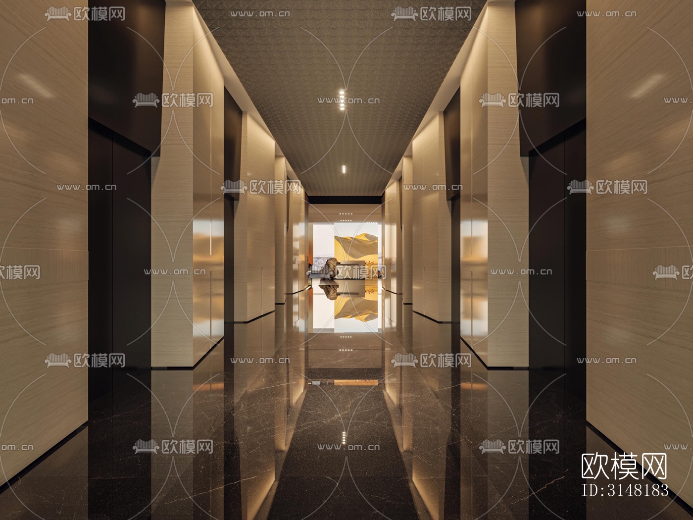 现代酒店民宿效果图下载（渲染图1）