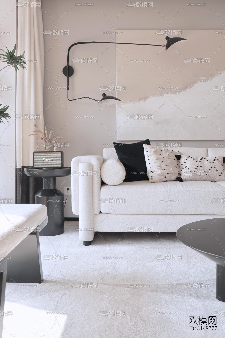 侘寂平层效果图下载（渲染图1）