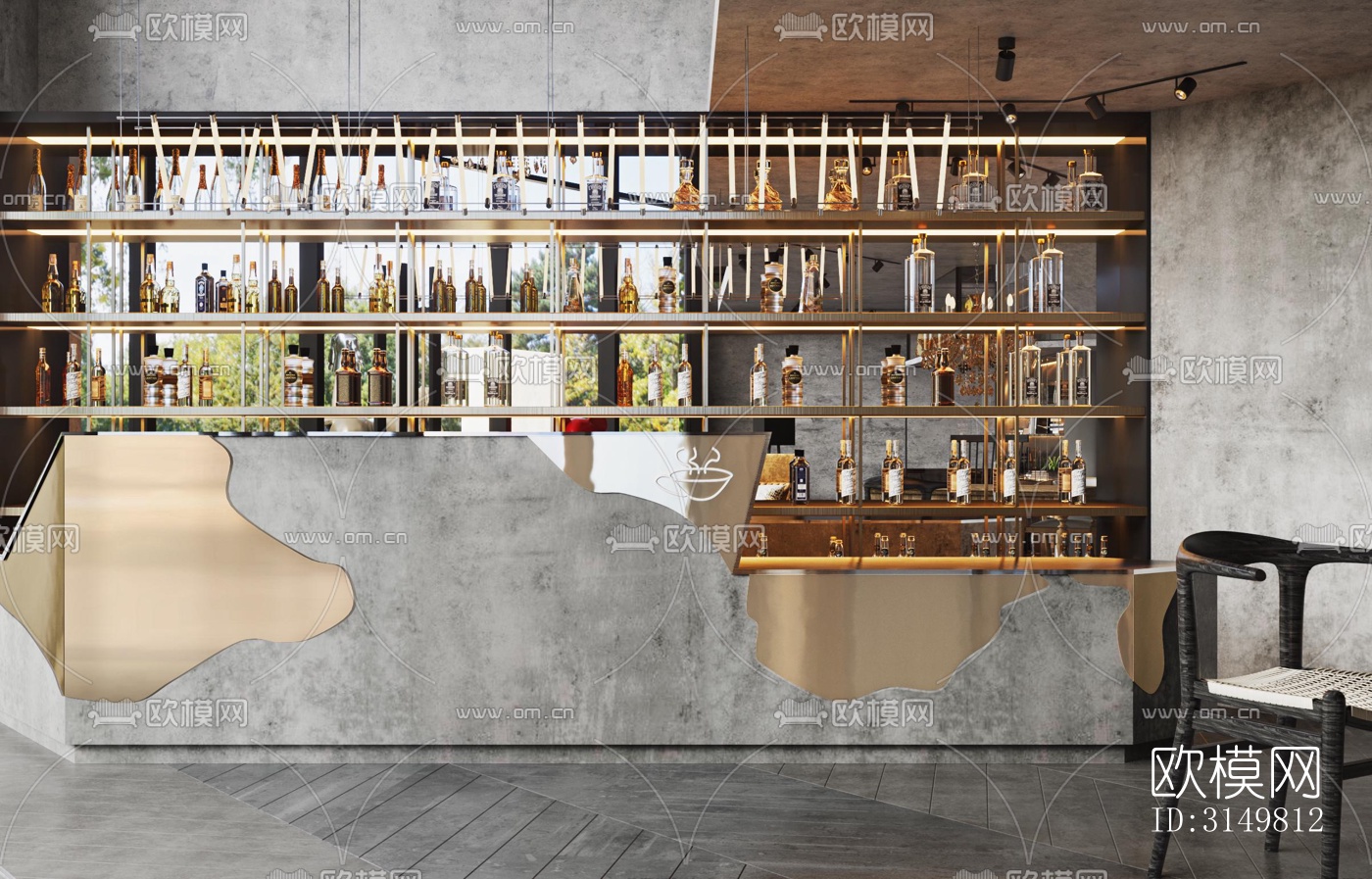 工业风咖啡奶茶效果图下载（渲染图7）