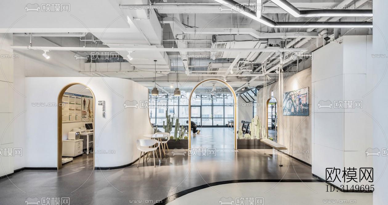 现代健身房效果图下载（渲染图3）