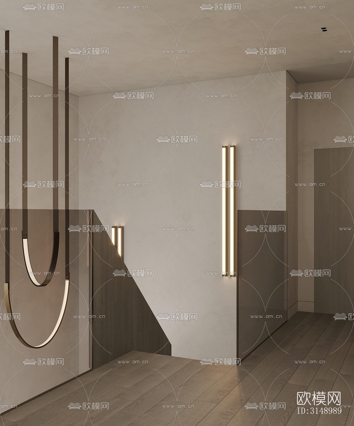 奶油风平层效果图下载（渲染图20）