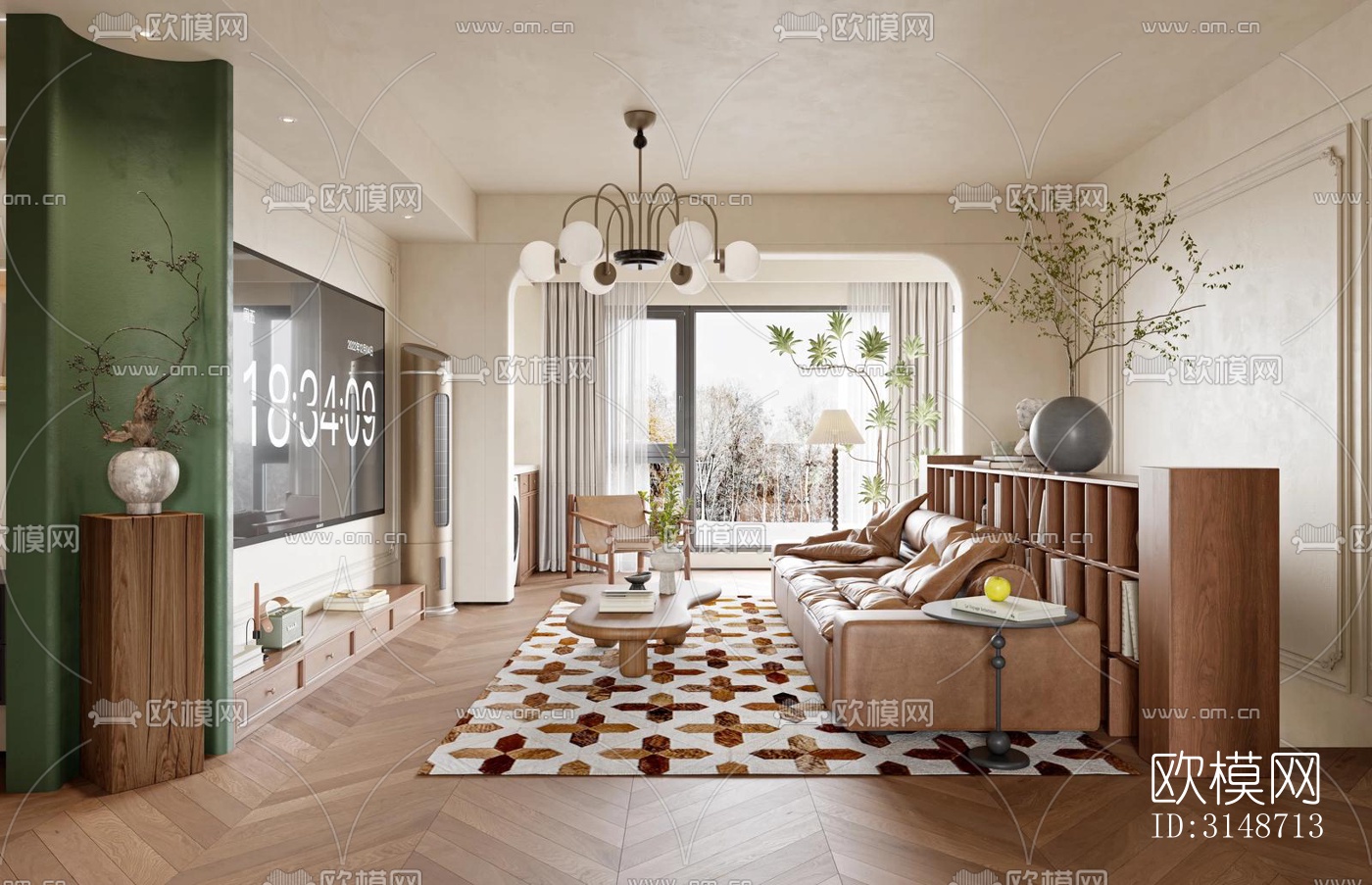 中古风平层效果图下载（渲染图6）