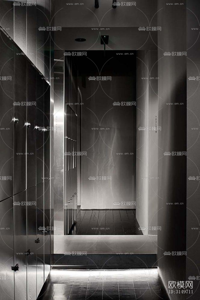 高级灰健身房效果图下载（渲染图2）