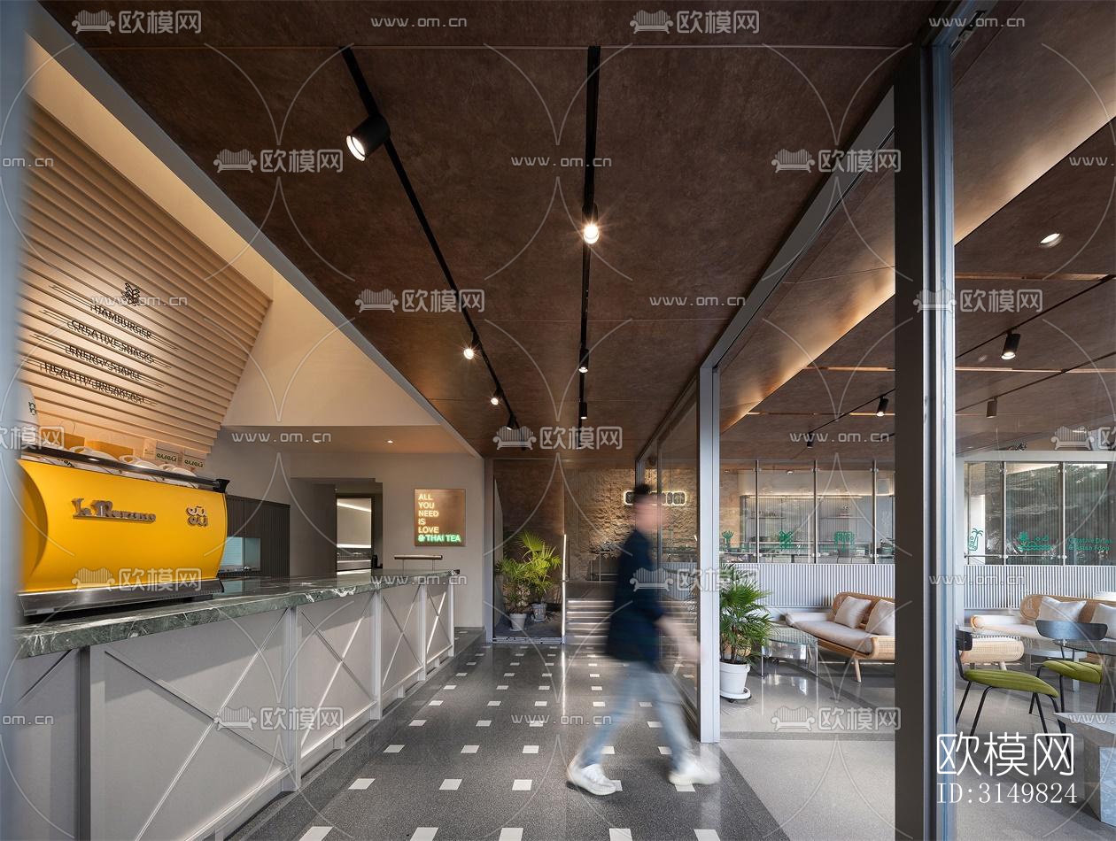 现代咖啡奶茶效果图下载（渲染图10）