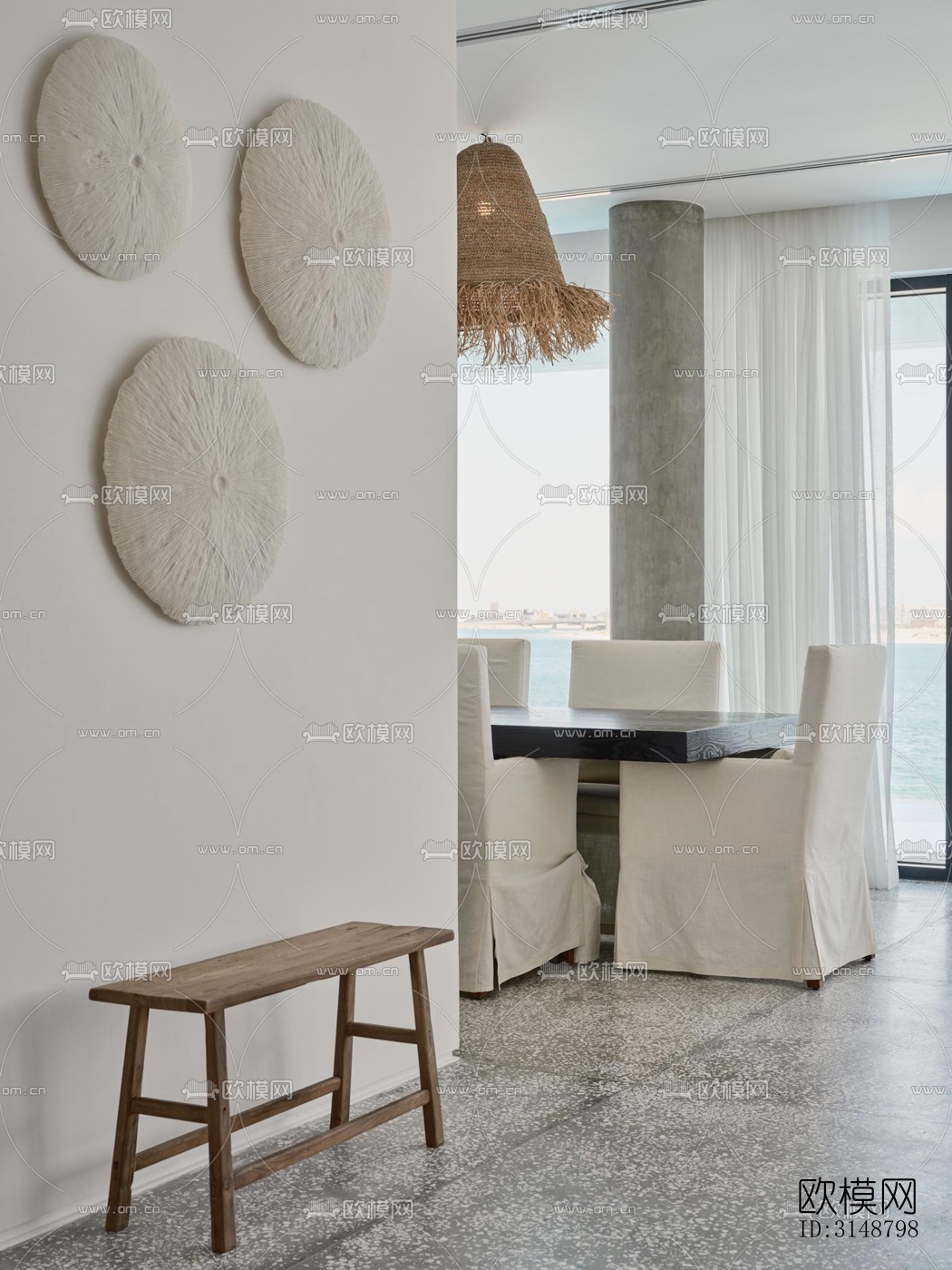 侘寂平层效果图下载（渲染图3）