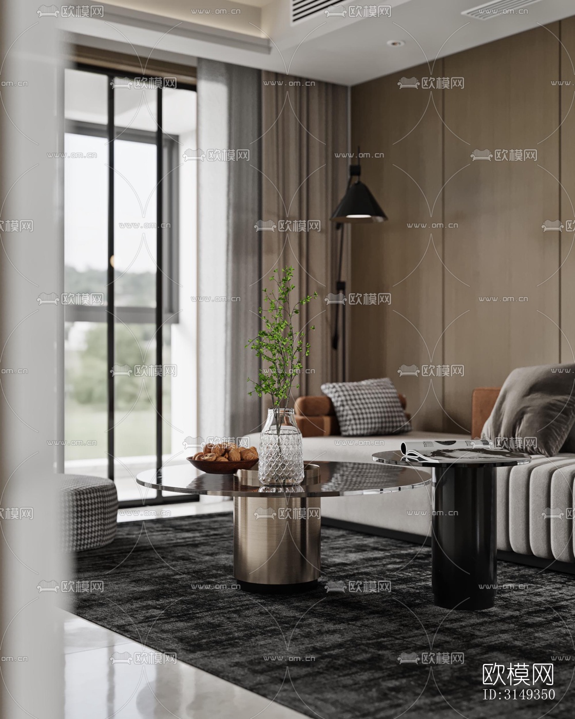 现代平层效果图下载（渲染图10）