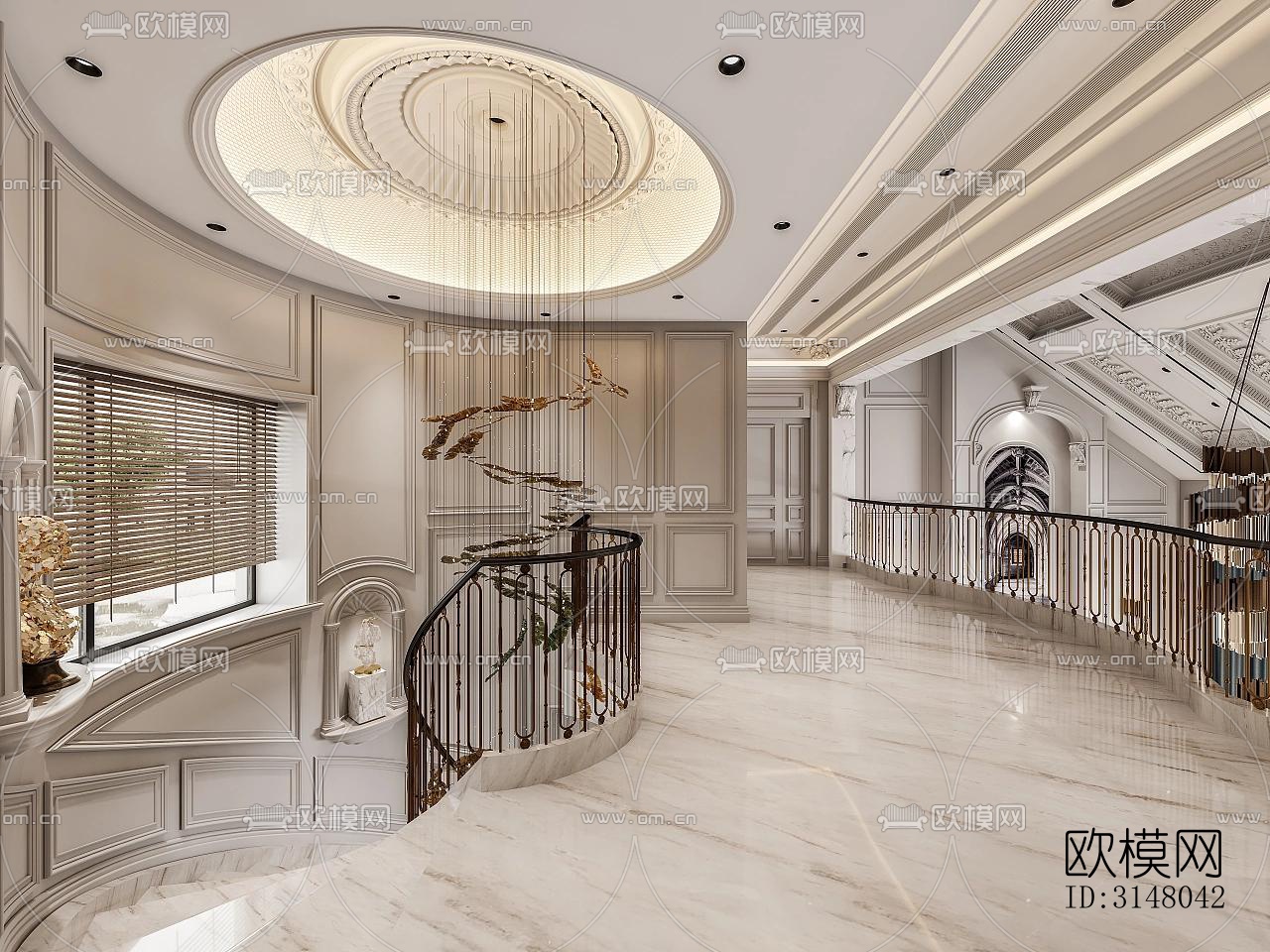 法式酒店民宿效果图下载（渲染图8）