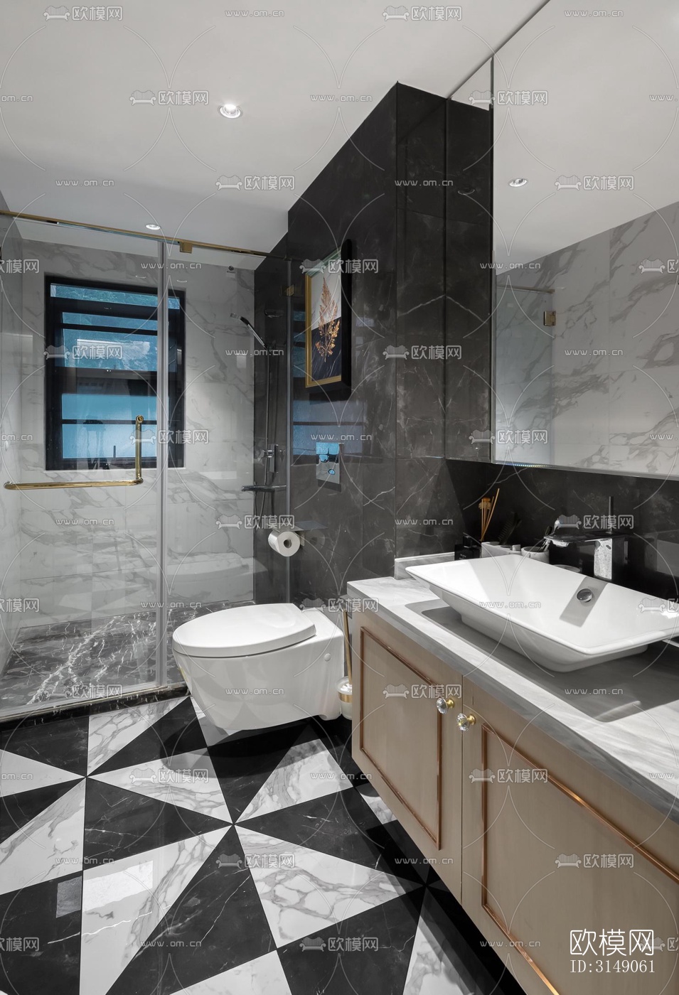 欧式平层效果图下载（渲染图18）