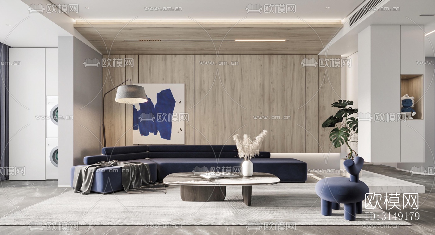 现代平层效果图下载（渲染图6）