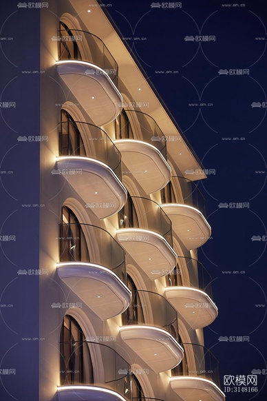 现代酒店民宿效果图下载(渲染图19)